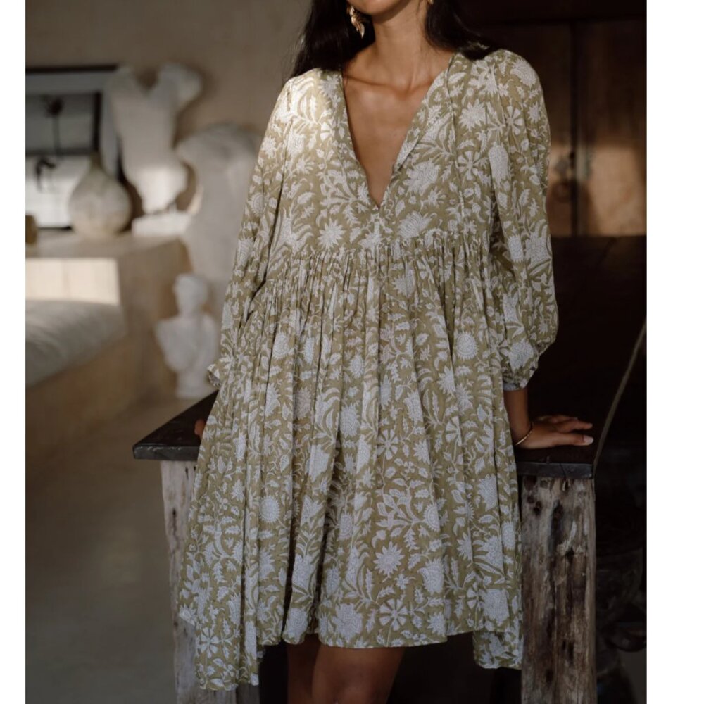 Daughters of India Kyra Mini Dress ~ Olive